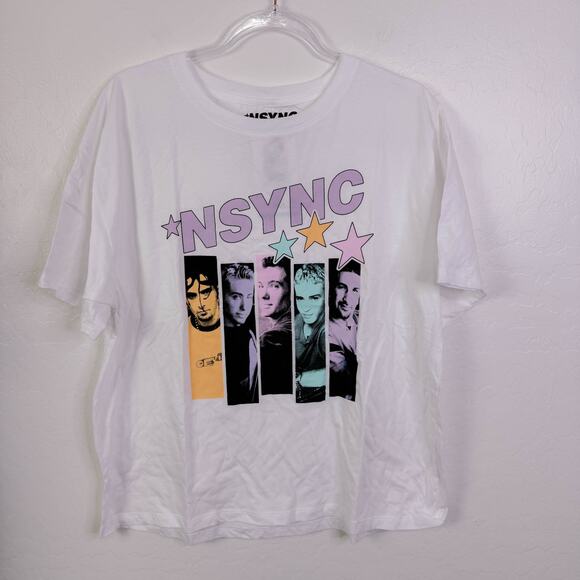 NSYNC Boy Band Concert Graphic Tee T Shirt White Y2K Retro 90s Pop R&B sz XL NWT - Picture 3 of 8